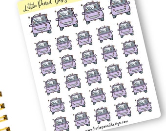 Fall Driving Flump Planner Stickers | Happy Planner, Hobonichi | Hand Drawn Sticker | Vacation Stickers, Functional Stickers, Fall Road Trip