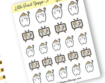 Crime Show Flump Planner Stickers | TV Stickers | Gloss Matte Stickers | Hand Drawn Character Stickers | Netflix Stickers | Binge Stickers