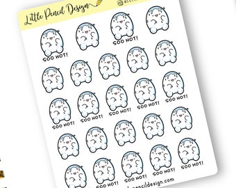 Sweaty Betty Flump Planner Stickers | Happy Planner, Hobonichi | Too Hot Stickers | Hand Drawn Sticker, Summer Stickers, Functional Stickers