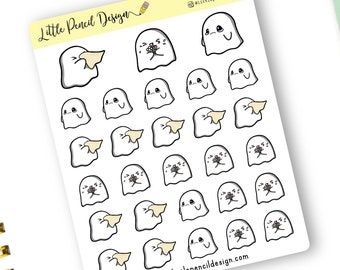 Hayfever Hallow Planner Stickers | Health Stickers | Hand Drawn Character Stickers | Hayfever Stickers | Allergy Stickers |  Ghost Stickers