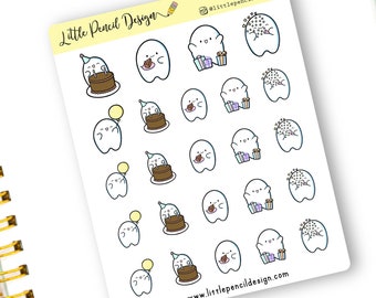 Happy Birthday Flump Planner Stickers | Celebration Stickers | Gloss Matte Stickers | Hand Drawn Sticker | Birthday Functional Stickers