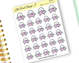 Ironing Flump Planning Stickers | Chore Stickers | Cute Kawaii Planner Stickers | Hand Drawn Character Sticker | Laundry Reminder Stickers