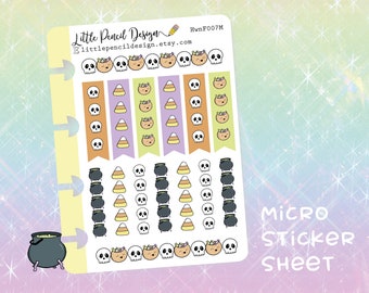 Halloween Functional Planner Stickers | Micro Checklist Stickers Flump | Happy Planner, Hobonichi,| Hand Drawn Stickers, Character Stickers