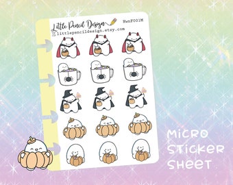 Functional Planner Stickers | Micro Halloween Stickers Flump | Happy Planner, Hobonichi | Hand Drawn Stickers | Character Stickers