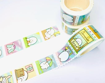 Spring Stamp Washi Tape | Exclusive Washi | Stamp Washi Tape | Decorative Tape for Crafting & Planning | Flump Washi Tape | Character Washi