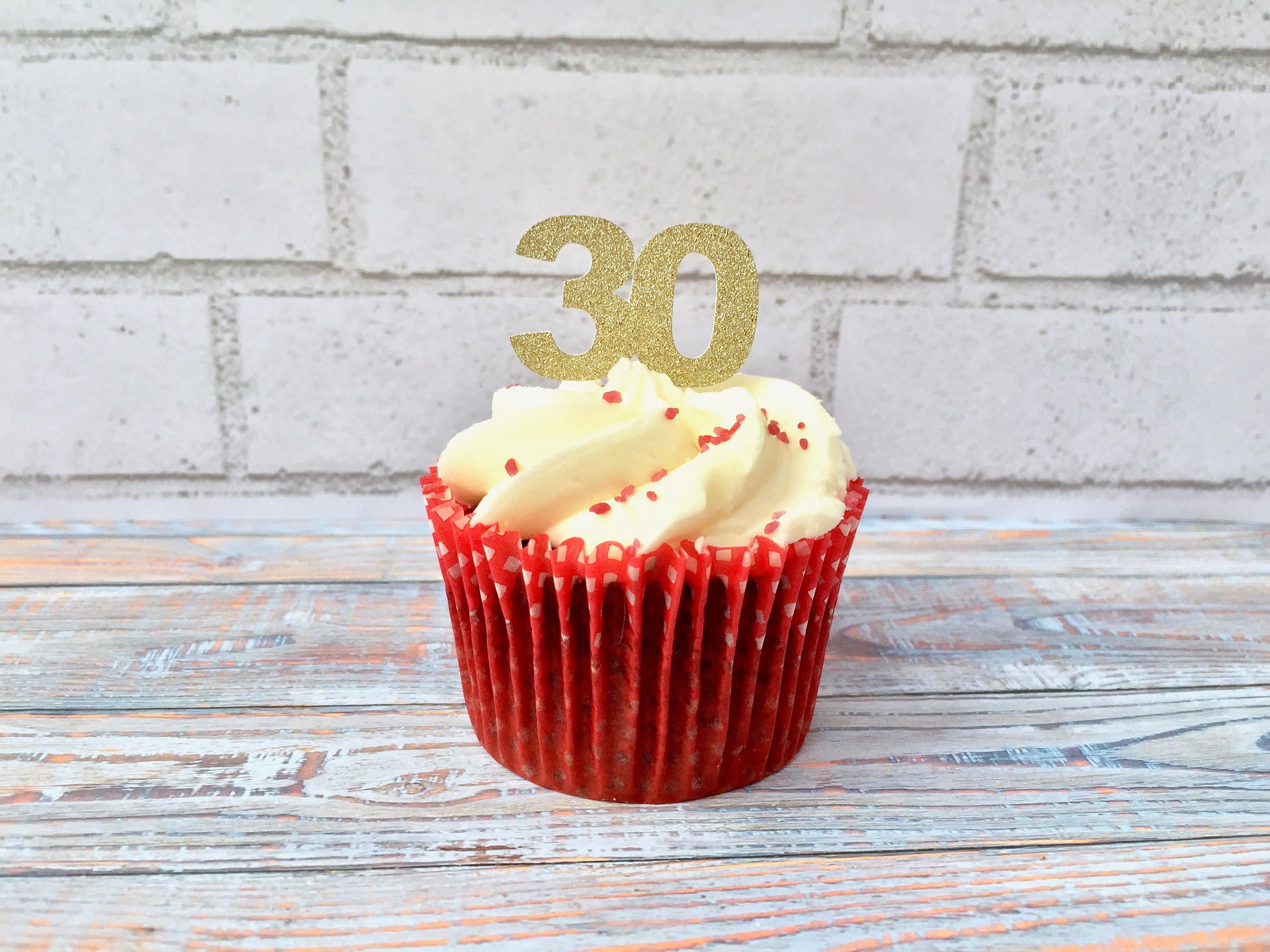 30th Birthday Anniversary Cupcake Toppers // 6 pack // | Etsy