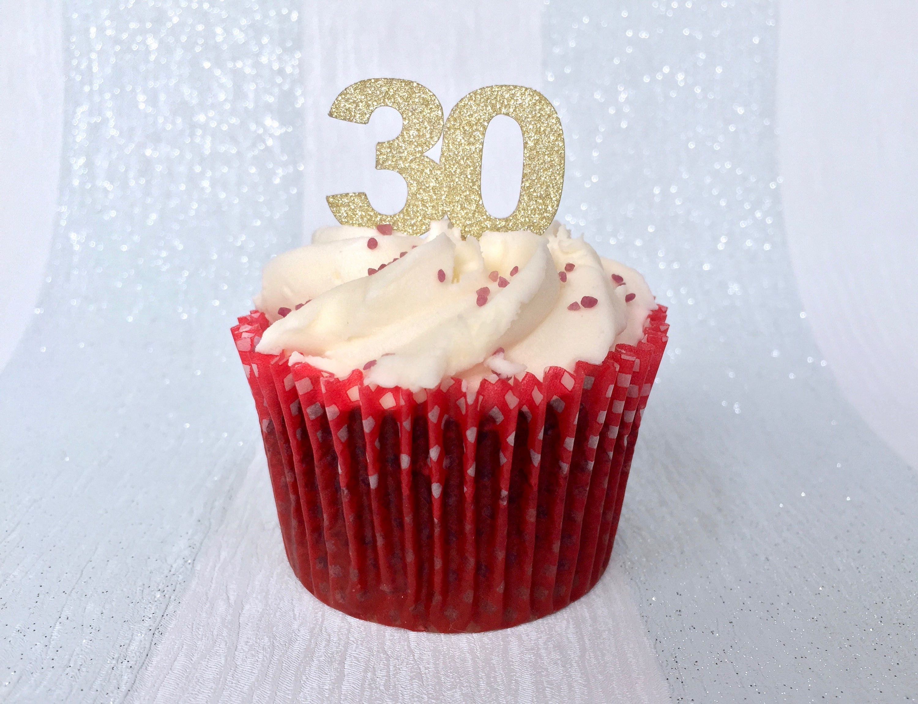 30th Birthday Anniversary Cupcake Toppers // 6 pack // | Etsy