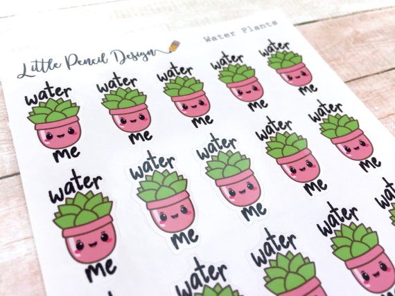 Water Plants Functional Planner Stickers Happy Planner | Etsy