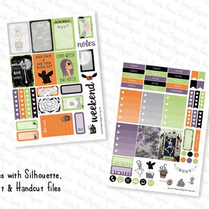 Gothic Witch Weekly Planner Kit Printable Kit Printable Planner Stickers Happy Planner, Standard Vertical, Print Pression Stickers image 2