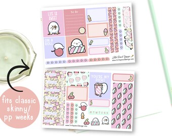 Limited Kawaii Flump® Small Planner Kit | Flump® Weekly Planner Kit | Happy Planner, Matt Stickers | Sweet Themed Kit, Candy Themed Stickers