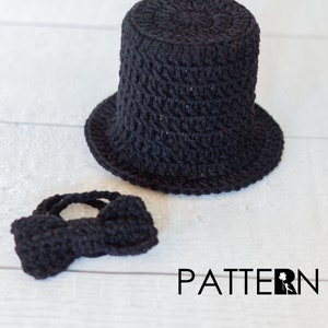 Top Hat Crochet Pattern Bow Tie Crochet Pattern Baby Top Hat Pattern Newborn Tuxedo Hat Pattern Abraham Lincoln DIGITAL DOWNLOAD image 1