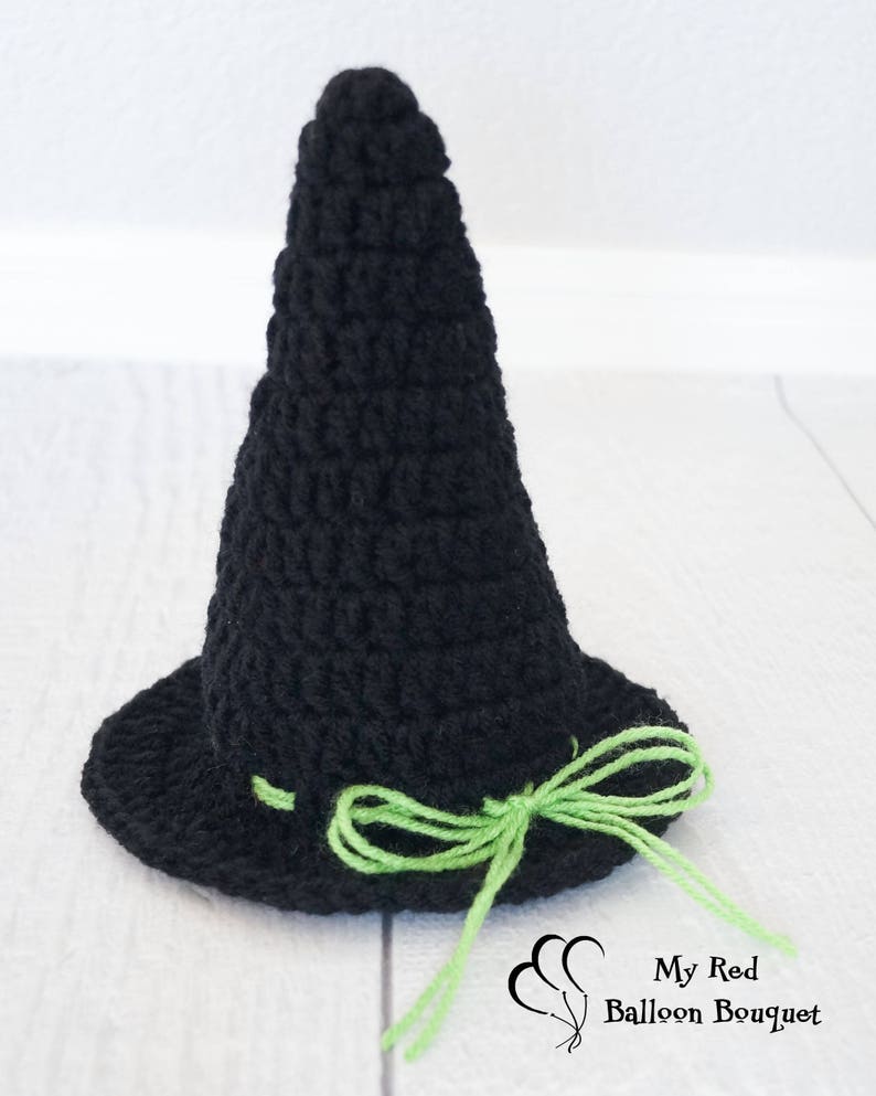 Scarecrow Crochet Pattern Witch Hat Crochet Pattern Scarecrow Hat First Halloween Witch Hat Halloween Costume Digital Download image 2