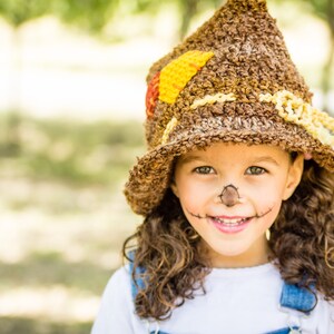 Scarecrow Crochet Pattern Witch Hat Crochet Pattern Scarecrow Hat First Halloween Witch Hat Halloween Costume Digital Download image 7