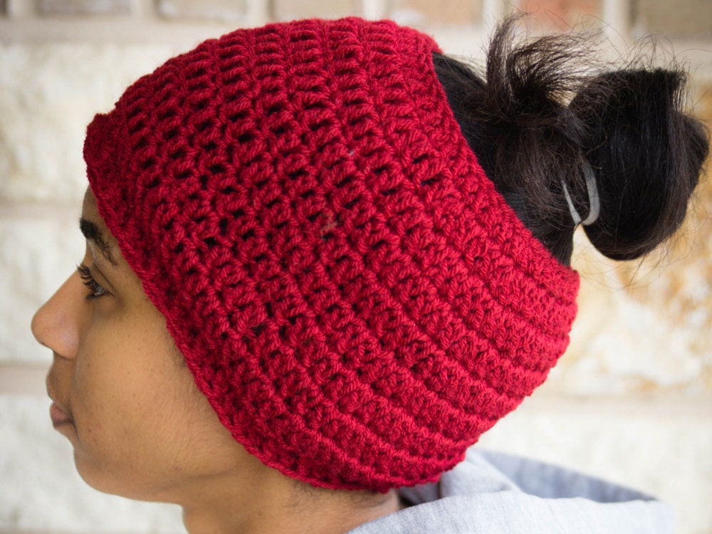 Messy Bun Hat CROCHET PATTERN - Pattern for Crochet Ponytail Hat ...