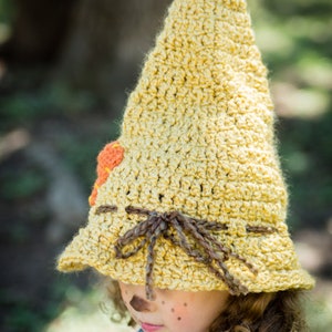 Scarecrow Crochet Pattern Witch Hat Crochet Pattern Scarecrow Hat First Halloween Witch Hat Halloween Costume Digital Download image 5