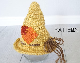 Scarecrow Crochet Pattern - Witch Hat Crochet Pattern - Scarecrow Hat - First Halloween - Witch Hat - Halloween Costume - Digital Download