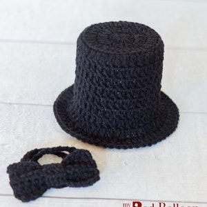 Top Hat Crochet Pattern Bow Tie Crochet Pattern Baby Top Hat Pattern Newborn Tuxedo Hat Pattern Abraham Lincoln DIGITAL DOWNLOAD image 3