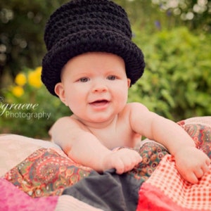 Top Hat Crochet Pattern Bow Tie Crochet Pattern Baby Top Hat Pattern Newborn Tuxedo Hat Pattern Abraham Lincoln DIGITAL DOWNLOAD image 2