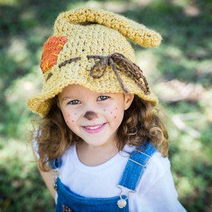 Scarecrow Crochet Pattern Witch Hat Crochet Pattern Scarecrow Hat First Halloween Witch Hat Halloween Costume Digital Download image 4