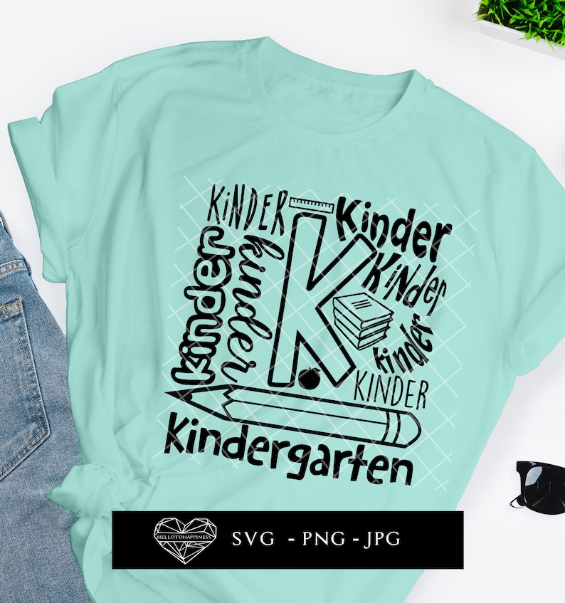 Kindergarten Word Art SVG Cut File For Cricut Silhouette Clipart Kindergarten word art svg cut file for cricut silhouette clipart