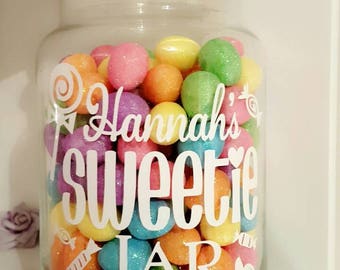 Calcomanía/Etiqueta/Calcomanía personalizada para Sweet Jar... Agregue su propio nombre... Regalo para los amantes de los dulces/caramelos/dulces/golosinas... Papá, abuelo, niños, mamá