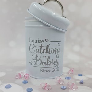 Personalised Sticker Label/Decal Catching Babies for Student/Midwife to Count DIY Gift/Present Glass Jar/Counting Box Frame/Tin Deliver Baby