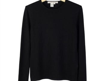 Women's Silk Blend Long Sleeve Knit Top, Crewneck Lightweight Sweater, Classic Everyday Pullover