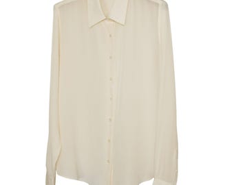 Women's Silk Blouse, Button Down Silk Shirt, Long Sleeve Office Top, Elegant Workwear
