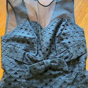 Vintage 1950’s Black Eyelet Wiggle Dress