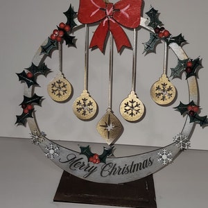 Table top standing wreath svg laser cut file only
