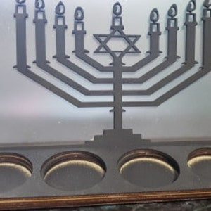 svg laser cut file tea light candle holder menorah