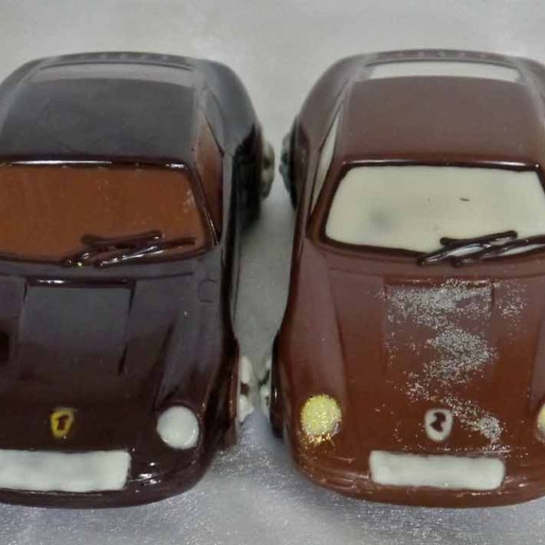 Hand-made Belgian chocolate porsche sports car