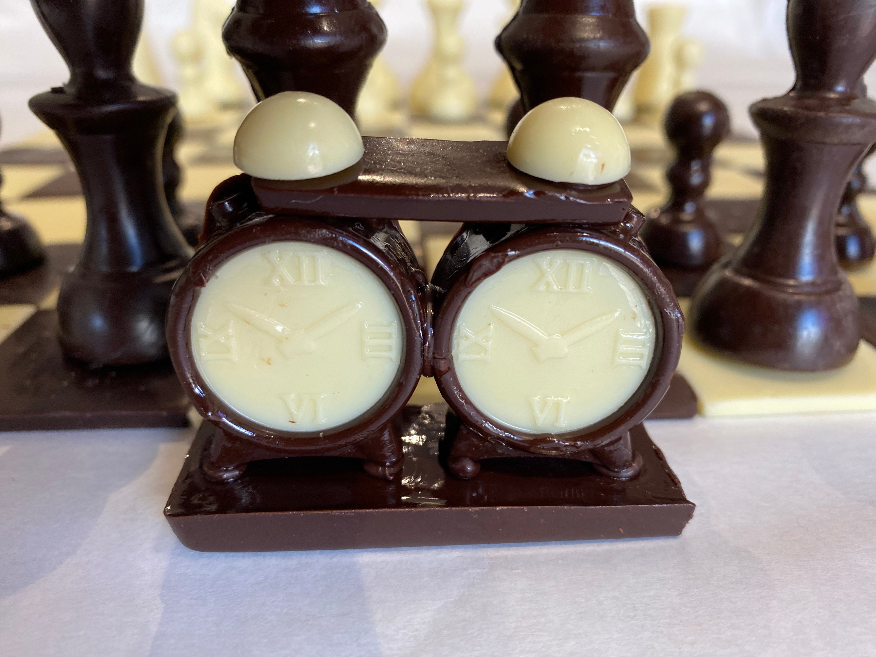 Hand-made Belgian Chocolate Chess Set, Squares for Chess Board and