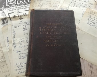 1915 Jake Friedman’s Common-Sense Candy Teacher Third Edition plus 14 Handwritten Recipes and a Piece of Vintage Ephemera