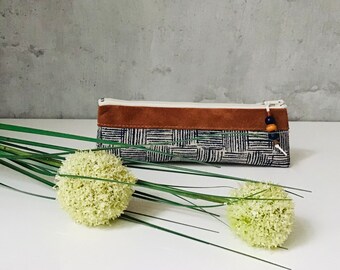 pencil case "BALL PEN" cotton/leather/coated cotton