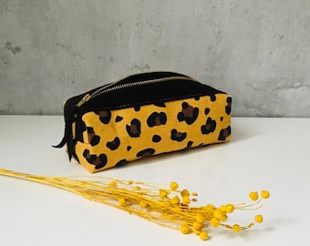 pencil case "LEO" cotton/leather