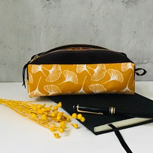 pencil case "Ginkgo" honey cottonZleather