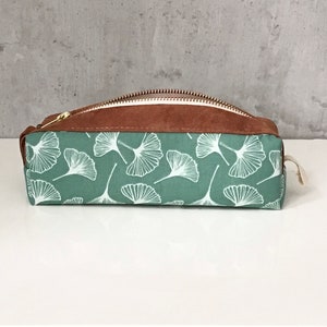 pencil case with ginkgo print