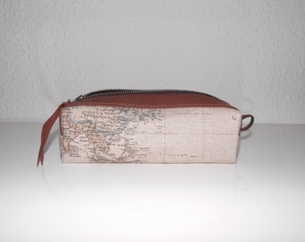 Pen Binder "globe" natural bw/Leather