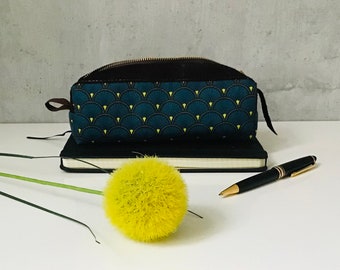 pencil case "shell" cotton/leather