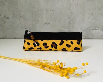 pencil case "LEO" cotton/leather/coated cotton