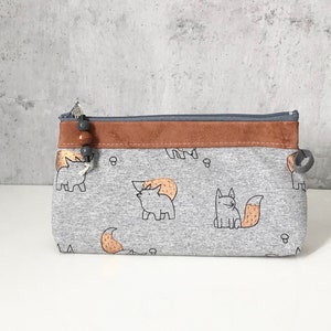 Kosmetiktasche/Kulturbeutel FOXY kupfer/grau