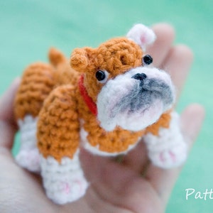 Amigurumi pattern, Crochet english bulldog tutorial, Printable PDF book with instant download, Puppy crochet design, DIY gift for dog owners