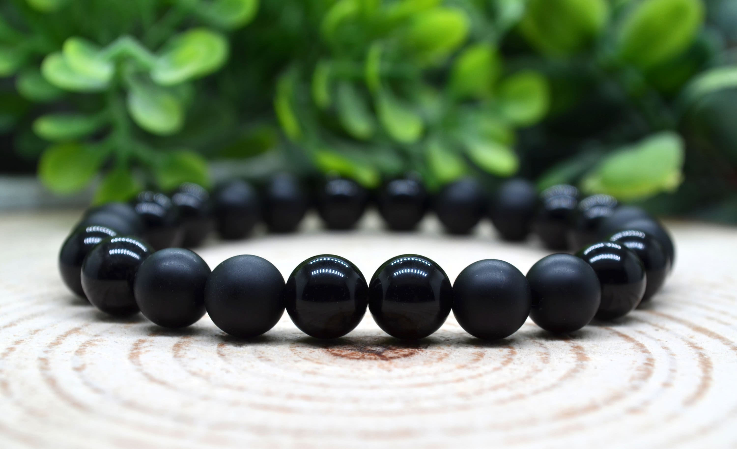 Black Obsidian Bracelet, Black Onyx Bracelet, Empath Protection, 8mm Black Obsidian Gemstone Energy Bracelet, Handmade Witchy Bracelet Onyx