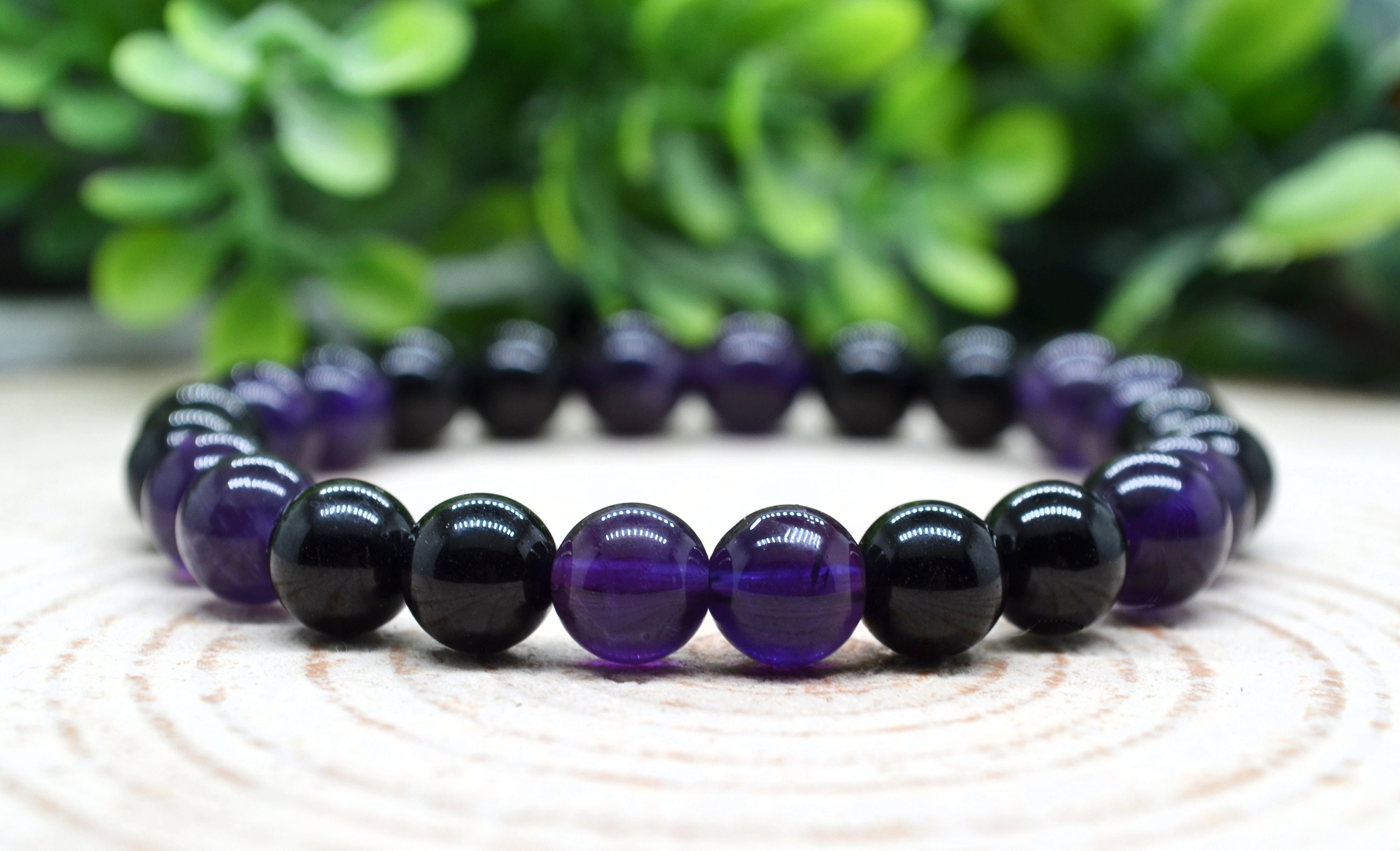 Amethyst and Black Obsidian Etsy