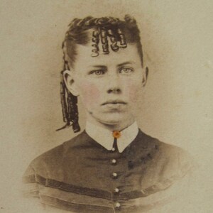 Belle Of The Ball - Original 1860's Stoic Beautiful Young Curly Haired Woman CDV Photo