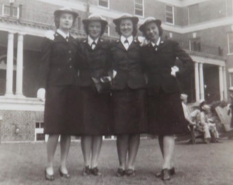 1940s WAVES Sailor Girls Photograph: WWII Era US Navy