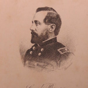 1860&#39;s General Reno Civil War CDV Photograph Souvenir Card - Free Shipping