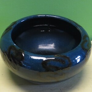1930s HAK Denmark Art Pottery Bowl - Dark Blue
