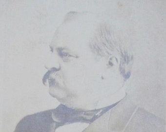 Original 1880's President Grover Cleveland Cabinet Card Photo - Free Shipping
